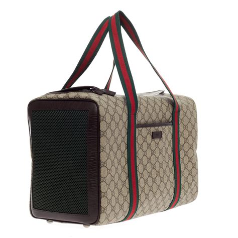 used gucci dog carrier|Gucci dog carrier for sale.